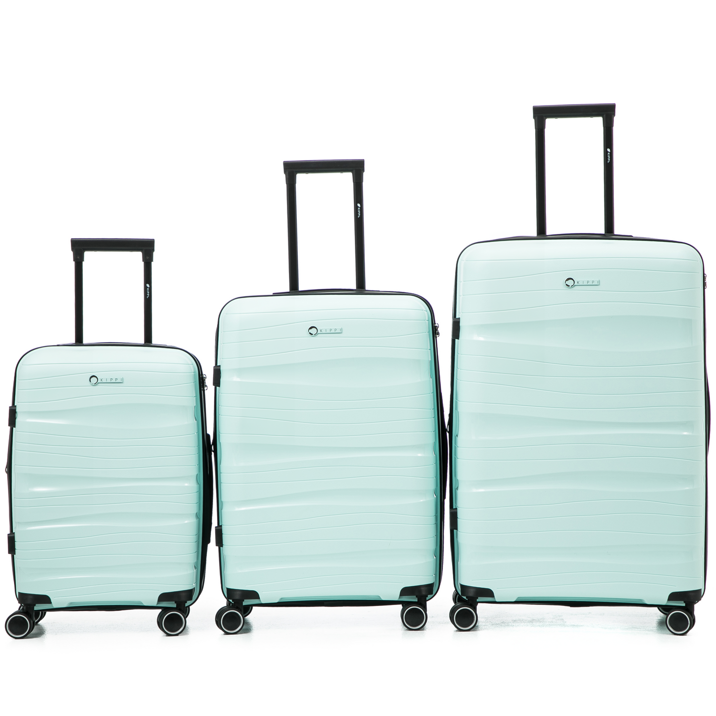 Pack x3 Maletas Kippi Wavy Aqua (S + M + L)