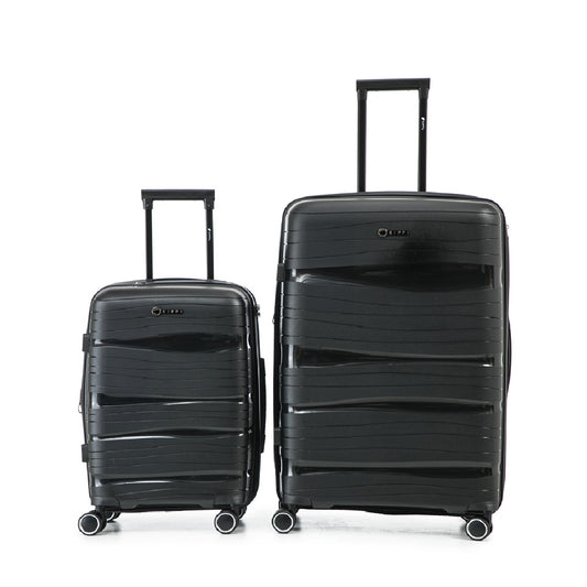 Pack 2x Maleta cabina + grande (S+L) Kippi Wavy Black