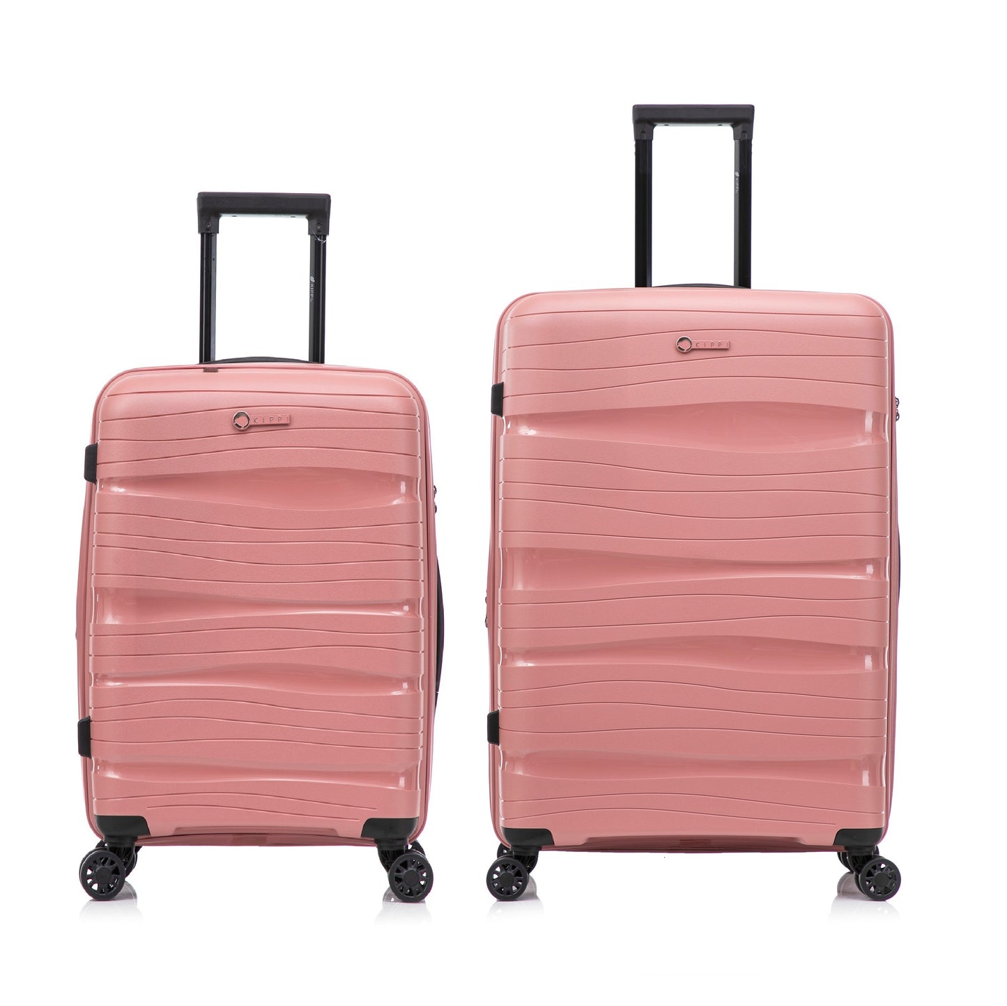Pack 2x Maleta cabina + Mediana (S+M) Kippi Wavy Rose Gold