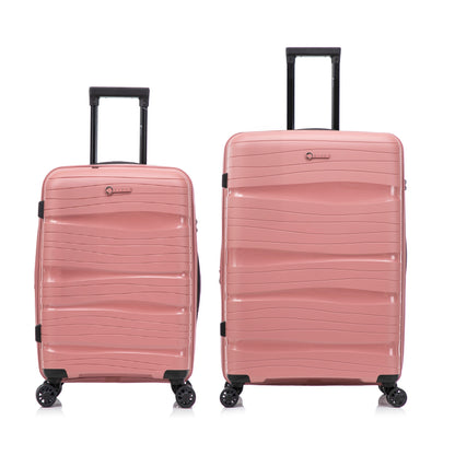 Pack 2x Maleta cabina + Mediana (S+M) Kippi Wavy Rose Gold