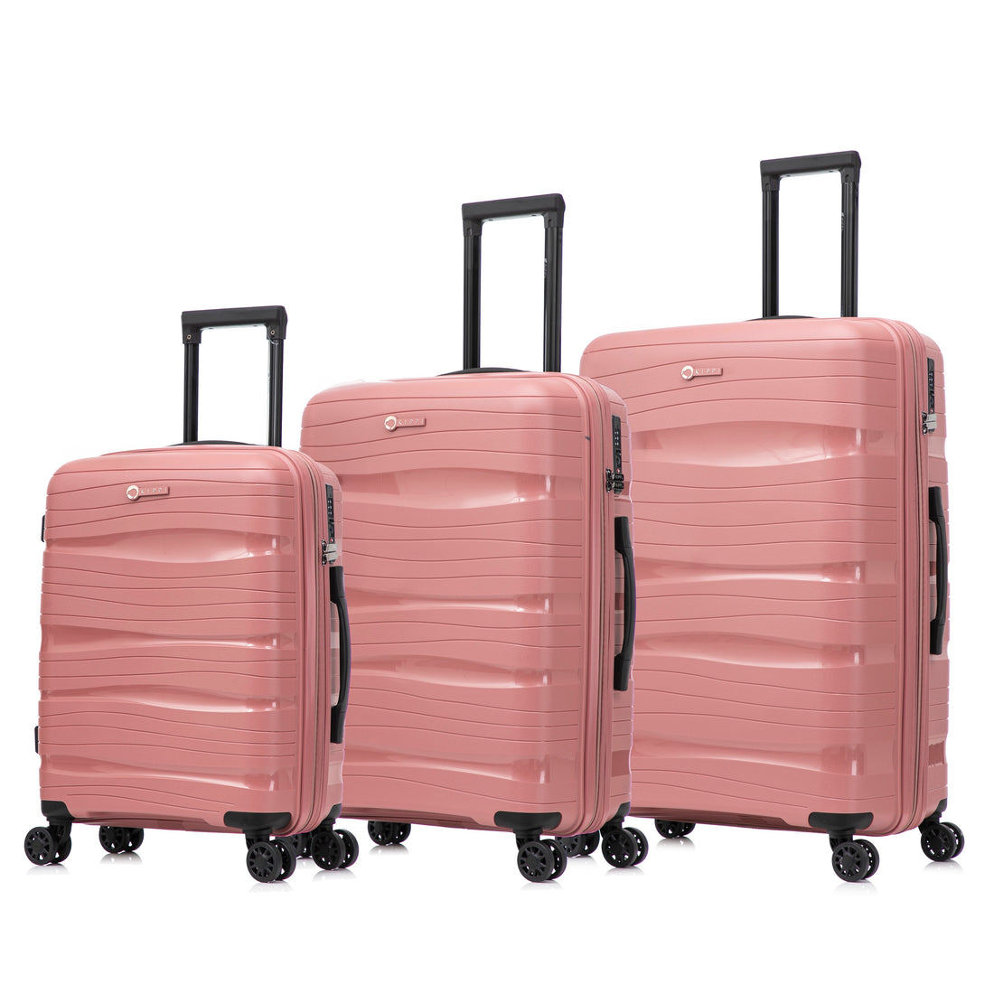 Set de 3 Maletas cabina rosada agua para viajar