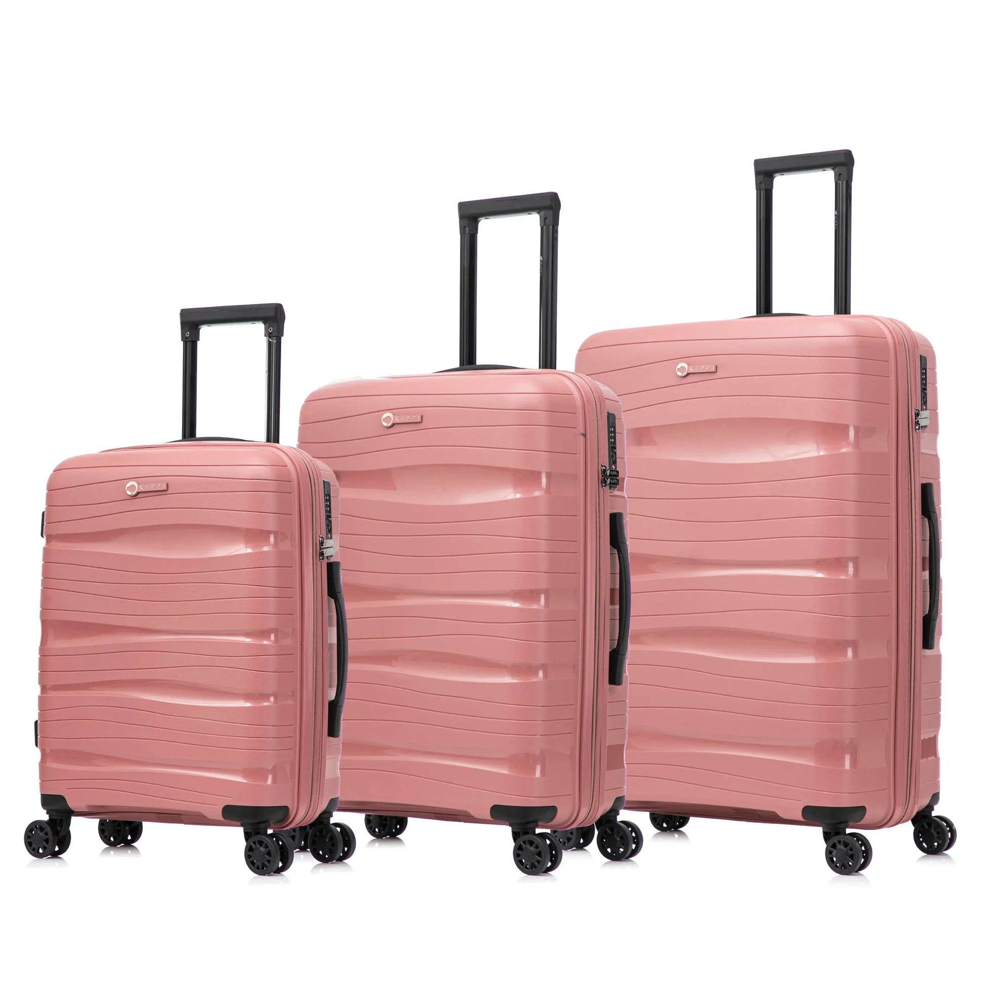 Set de 3 Maletas cabina rosada agua para viajar