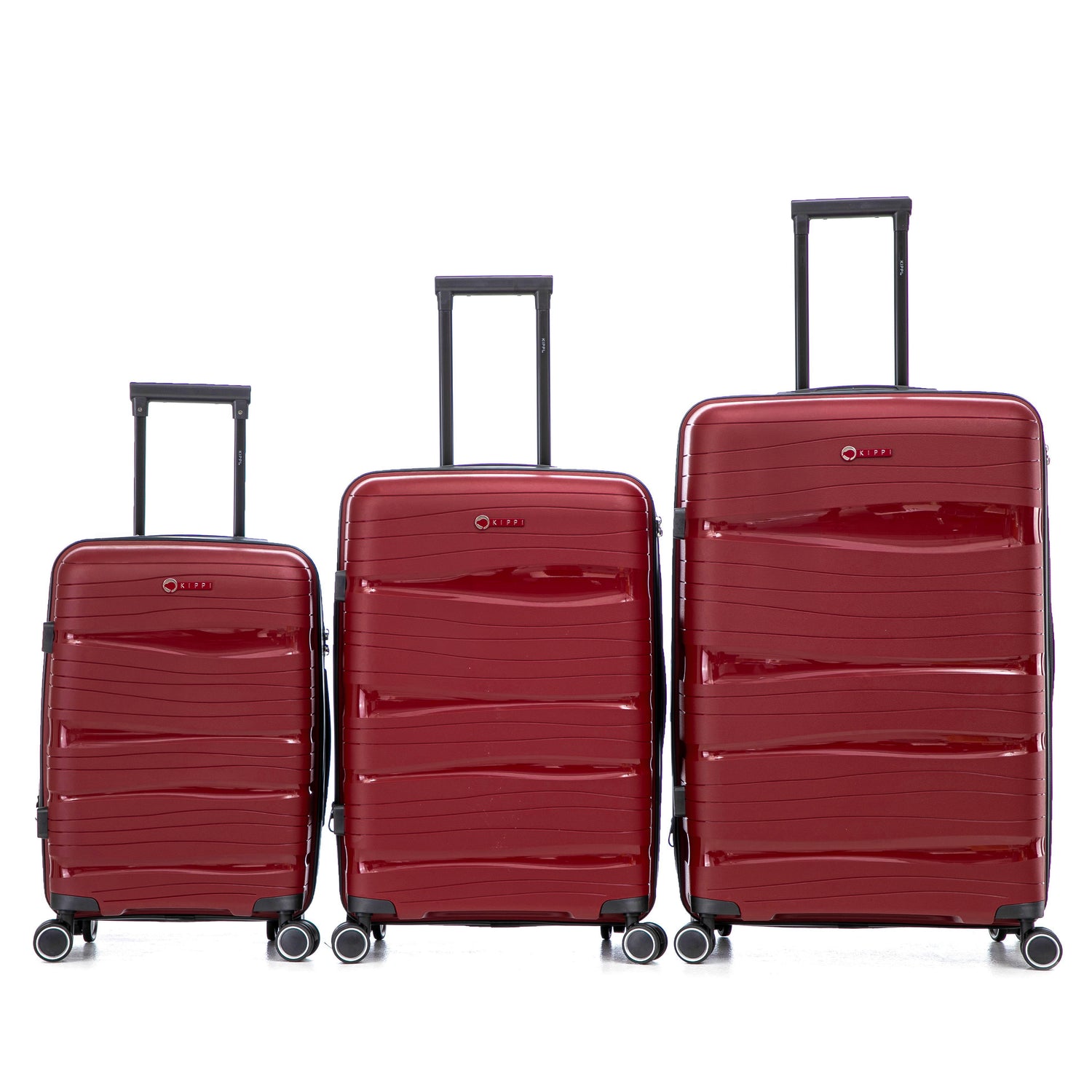 set de 3 maletas rojas 