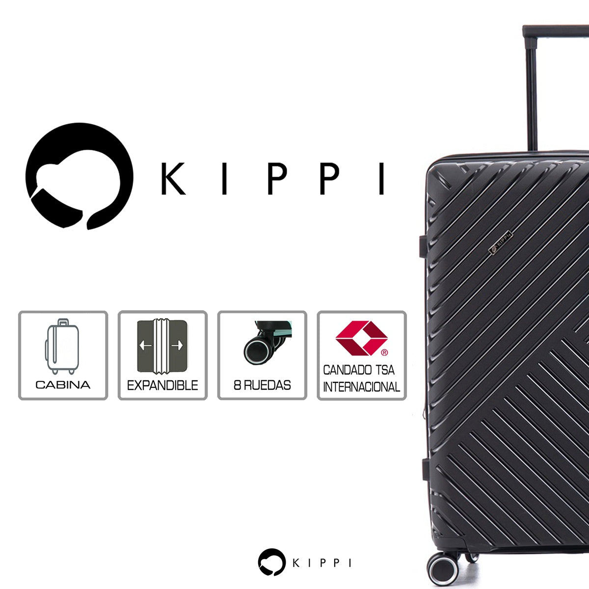 Pack 2x Maleta cabina + grande (S+L) Kippi Auckland Red
