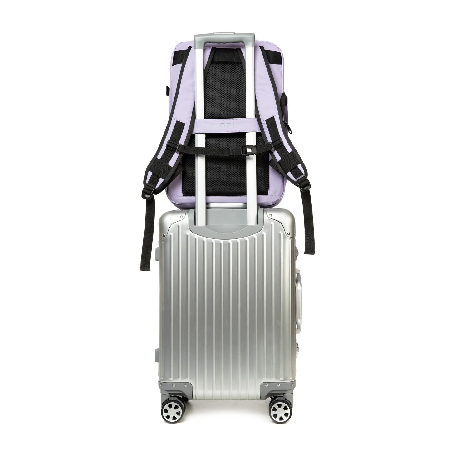 Mochila de viaje purple con maleta