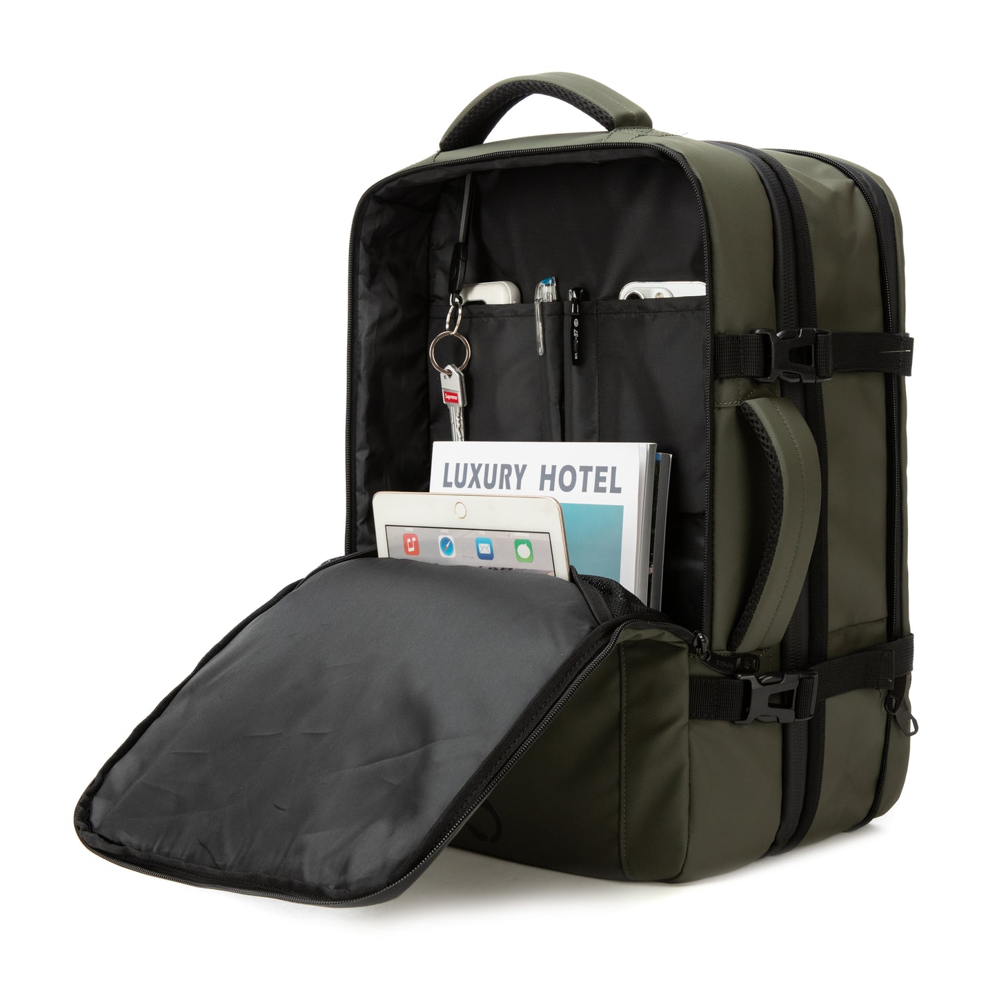 Mochila Cabina Expandible Kippi repelente al Agua - DarkGreen