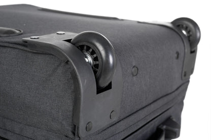 Maleta cabina de tela negra para viajar con ruedas
