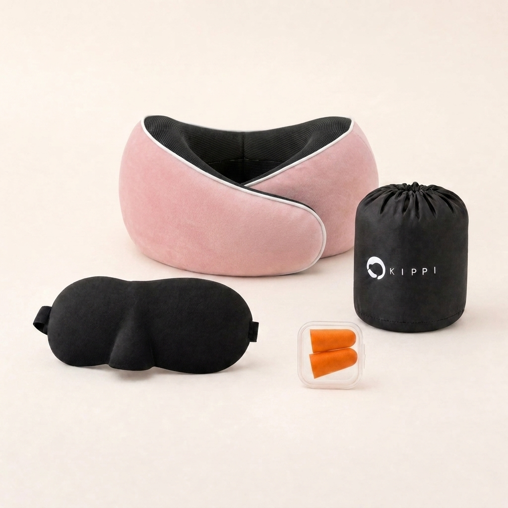 Kit de viaje MemFoam Kippi - Pink